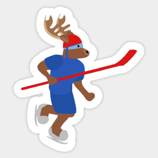 Funny Ice Hockey Player Moose Lover Gift Sticker